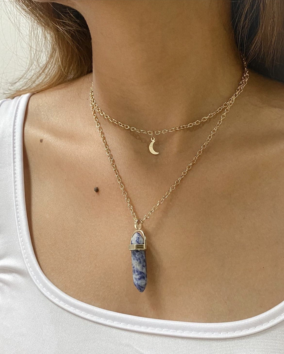 2 Layer Gemstone Necklace