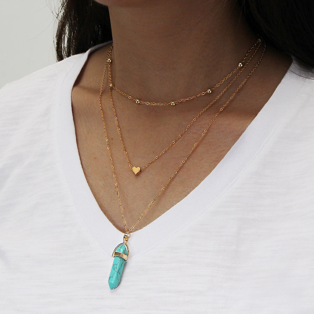 3 Layer Gemtsone Necklace